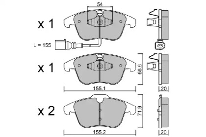 Комплект тормозных колодок AISIN BPVW-1023